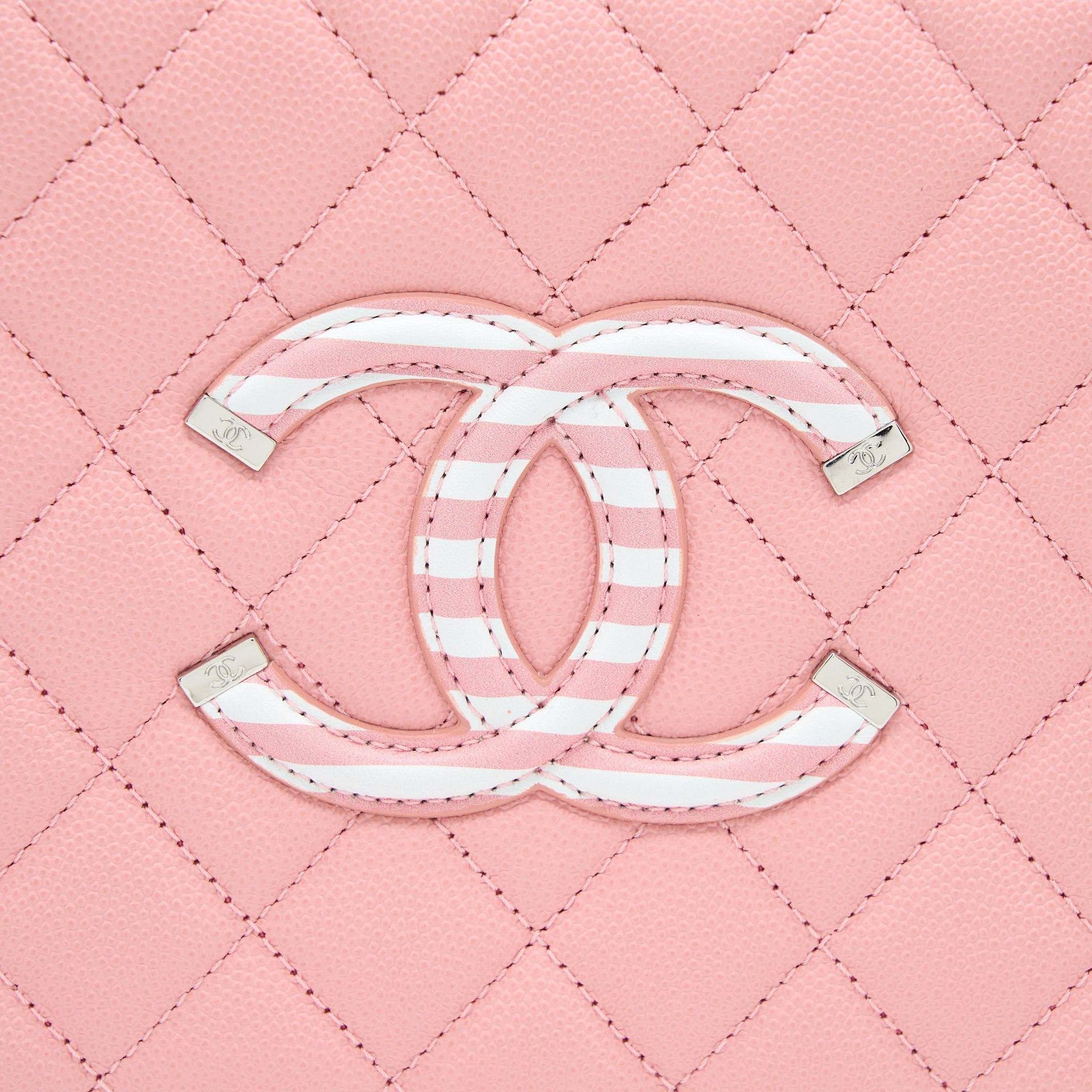 Chanel Medium Filigree Vanity Case Caviar Multicolour Pink