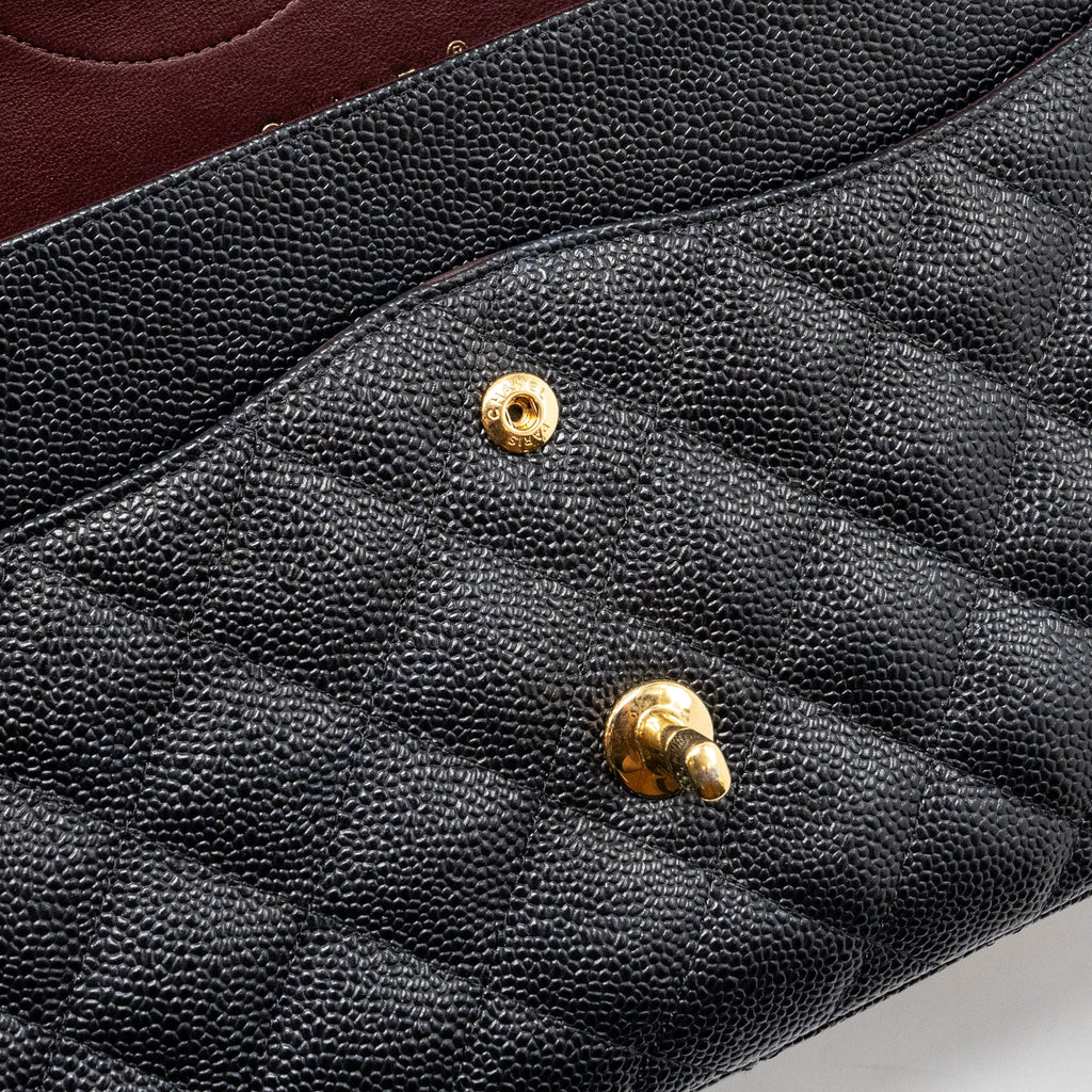Chanel Classic jumbo double flap bag caviar black