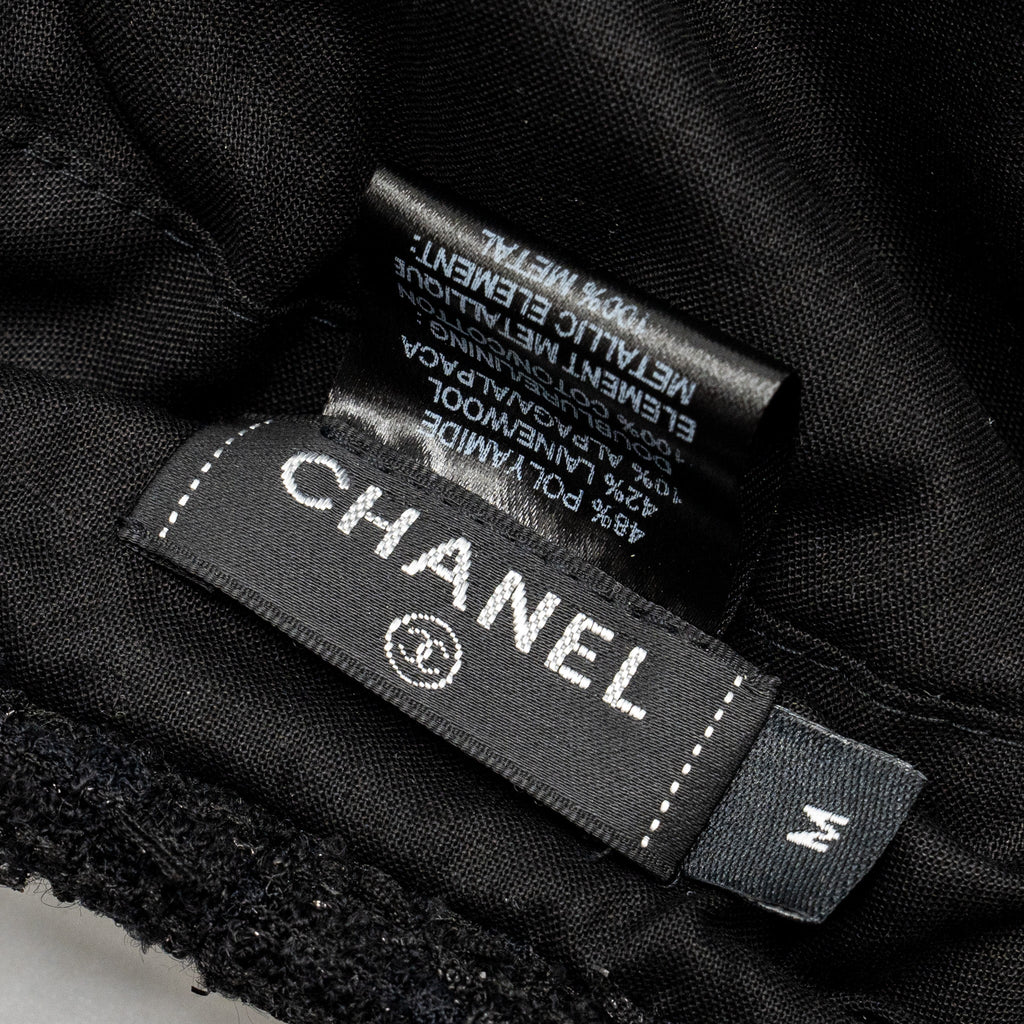 Chanel Size M CC logo Beret Polyamide/Wool Black