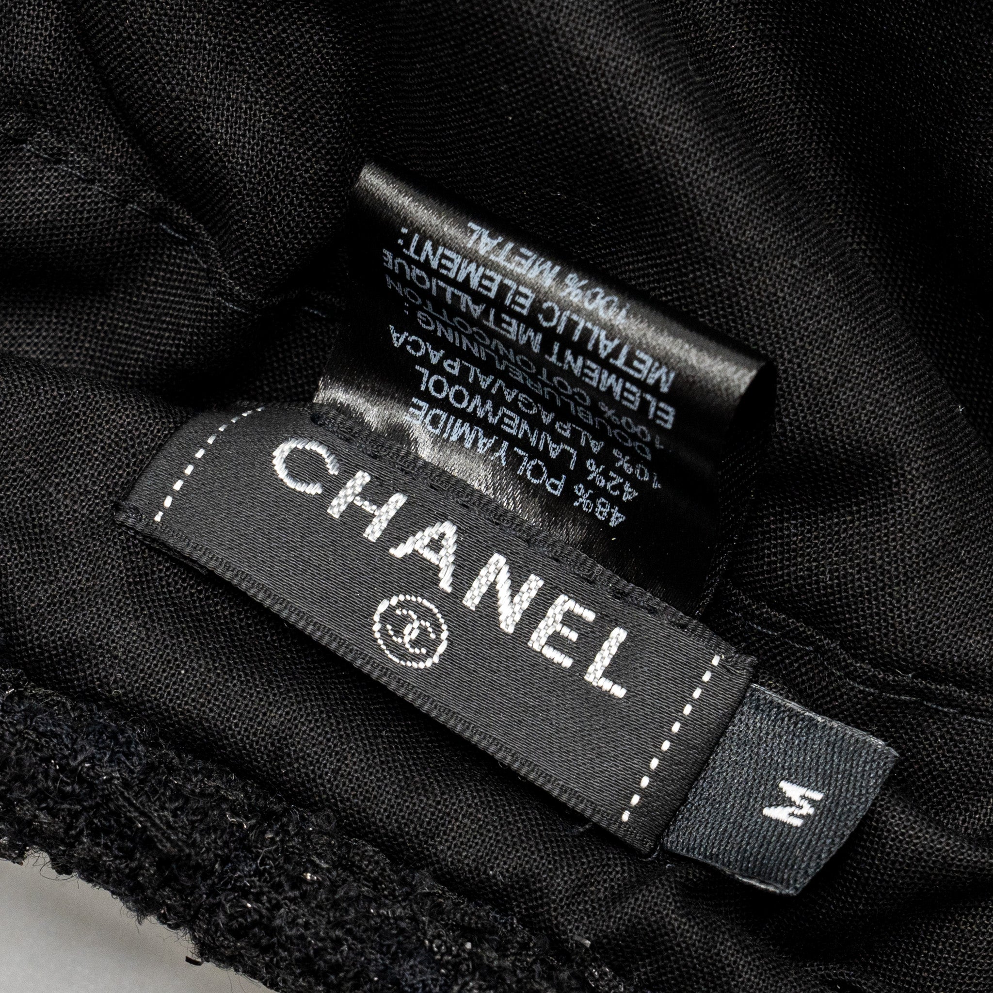 Chanel Size M CC logo Beret Polyamide/Wool Black