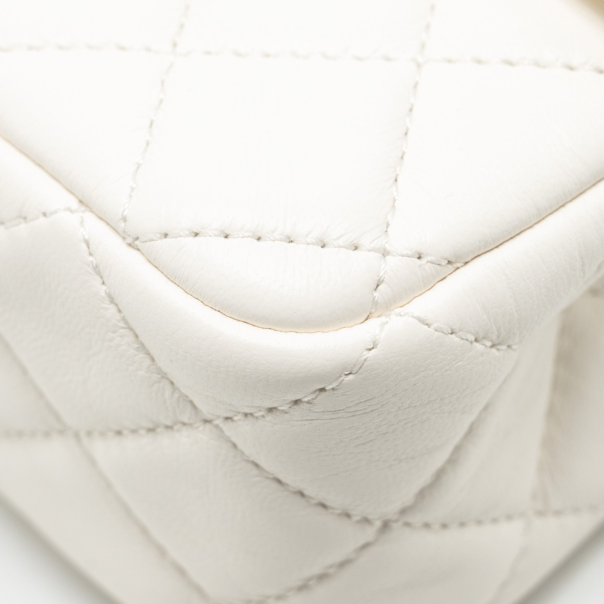 Chanel Pearl Crush Mini Rectangular Flap Bag Lambskin White  (Microchip)