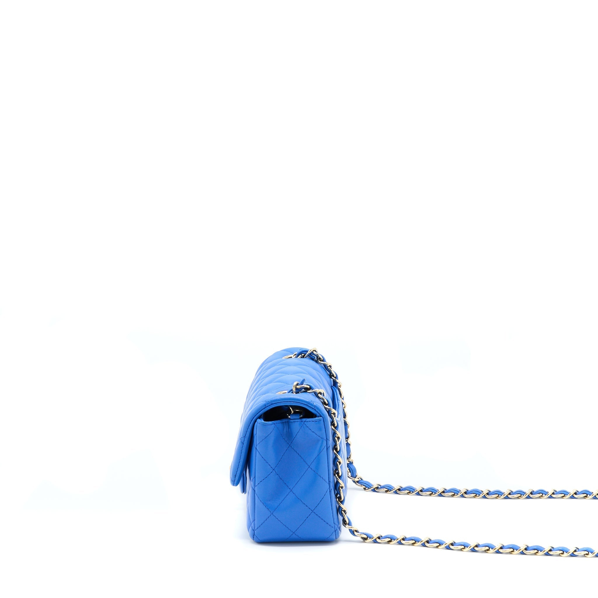 Chanel Mini Rectangular Flap Bag Lambskin Blue L