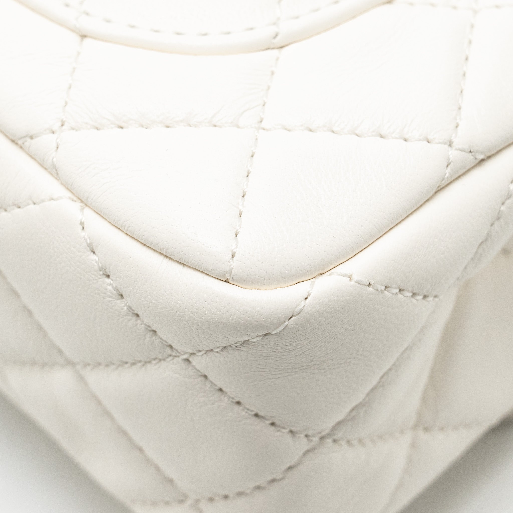 Chanel Pearl Crush Mini Rectangular Flap Bag Lambskin White  (Microchip)