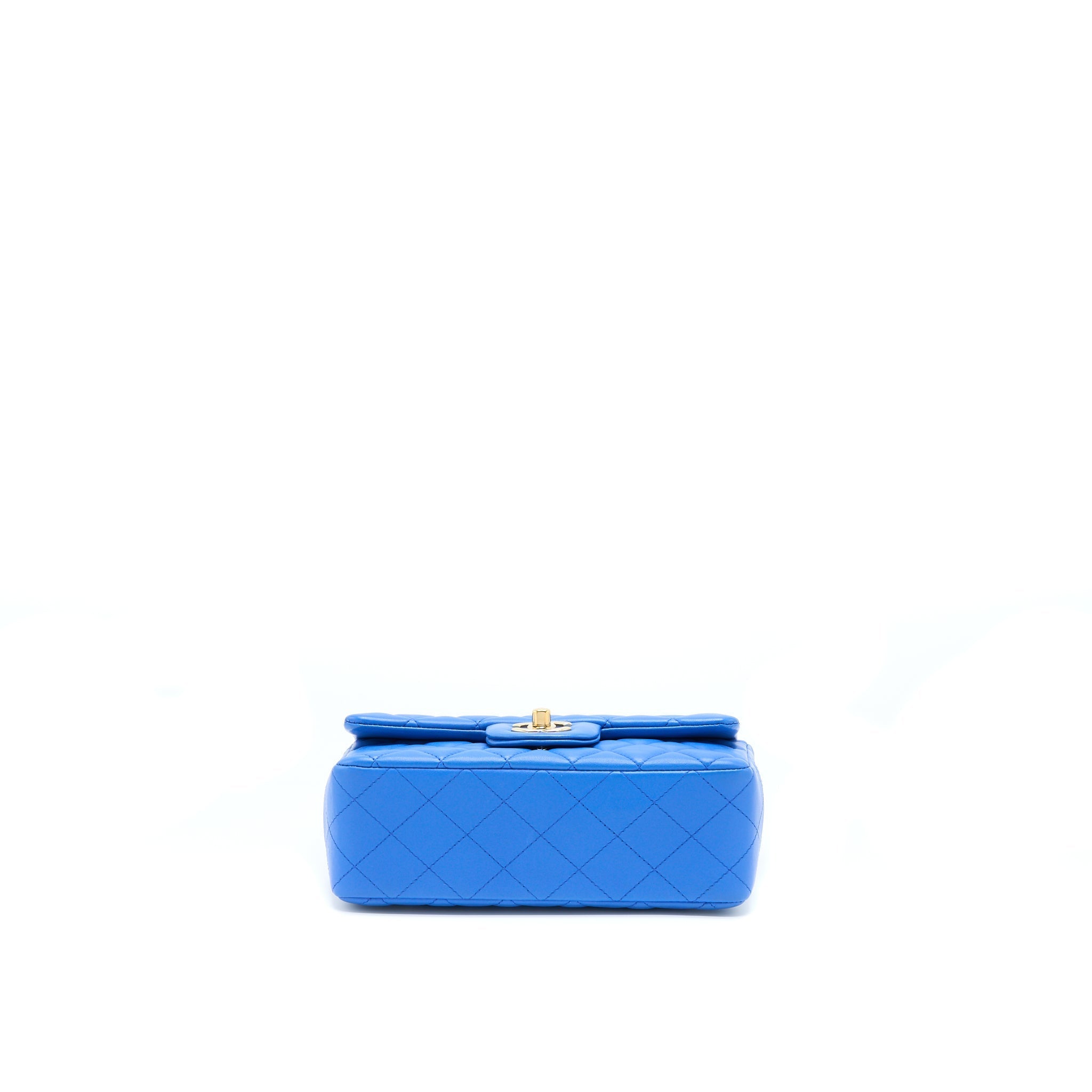 Chanel Mini Rectangular Flap Bag Lambskin Blue L