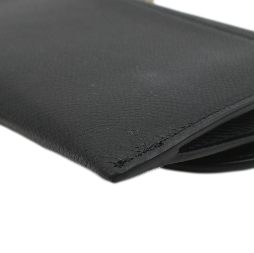 CHRISTIAN DIOR Long Saddle Leather Crossbody Chain Wallet Black