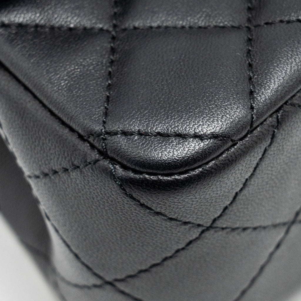 Chanel Pearl Crush Mini Rectangular Flap Bag Lambskin Black  (Microchip)