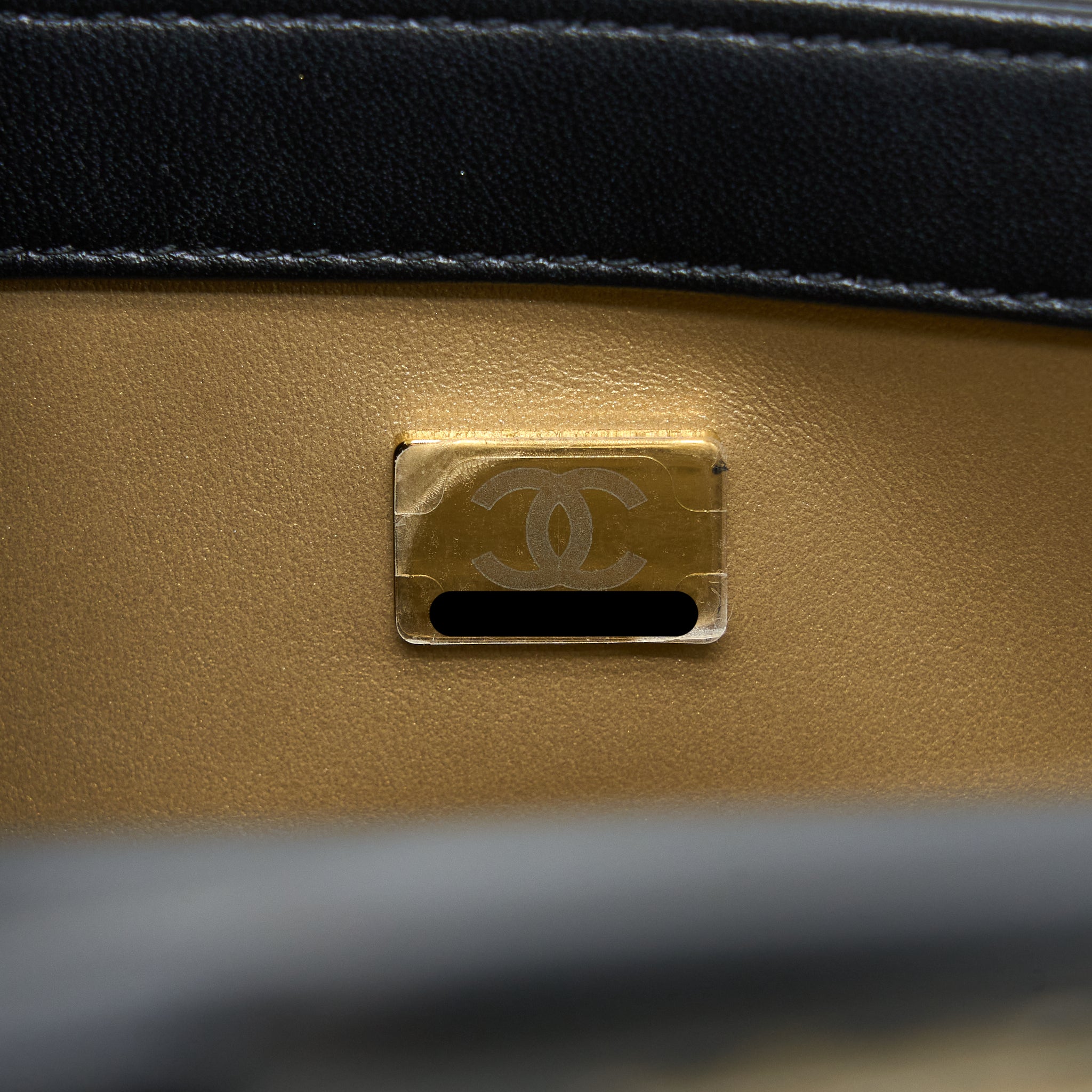 Chanel 23C Pearl Crush Mini Rectangular Flap Bag Lambskin Black L (Microchip)