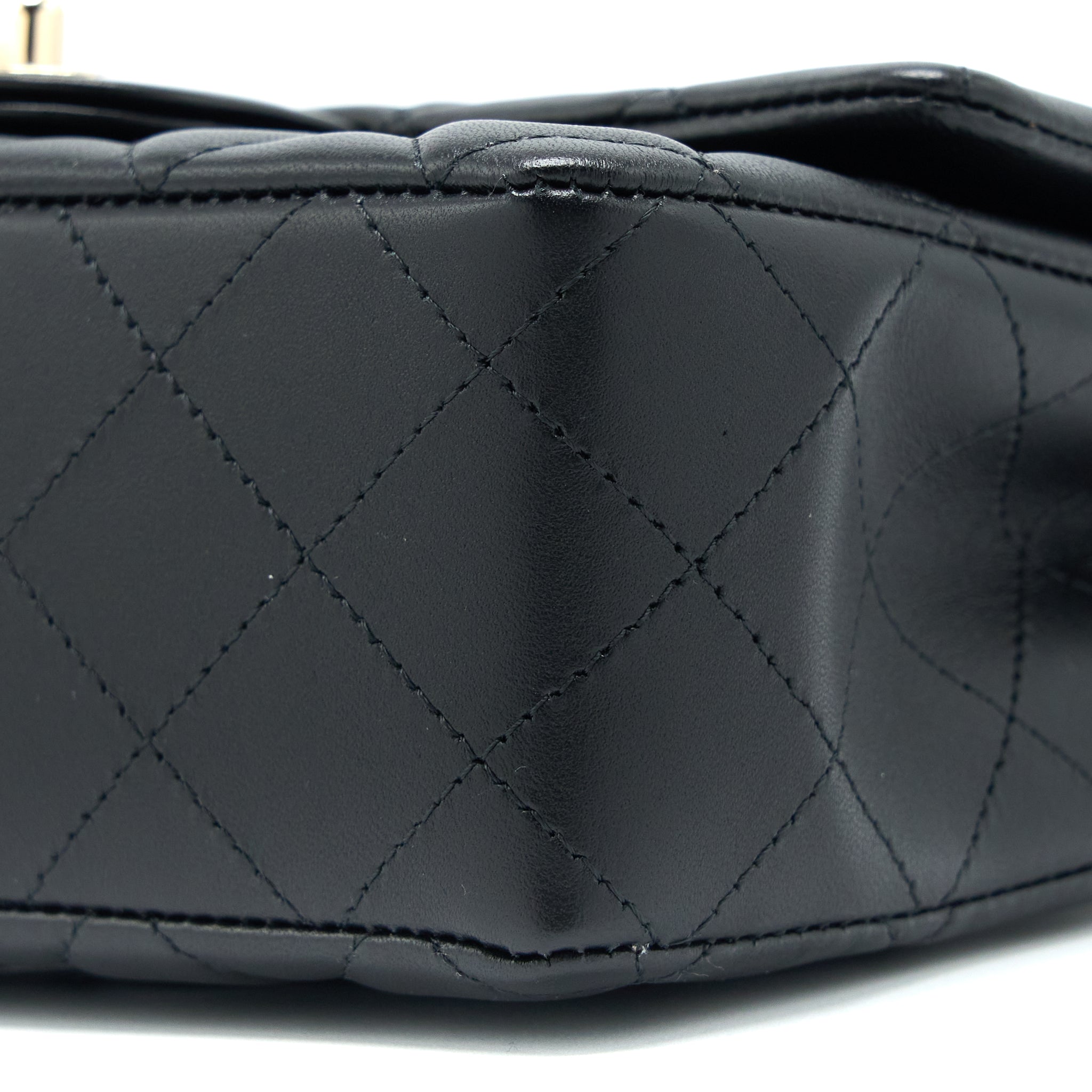 Chanel Mini Rectangular Flap Bag Lambskin Black L (Microchip)