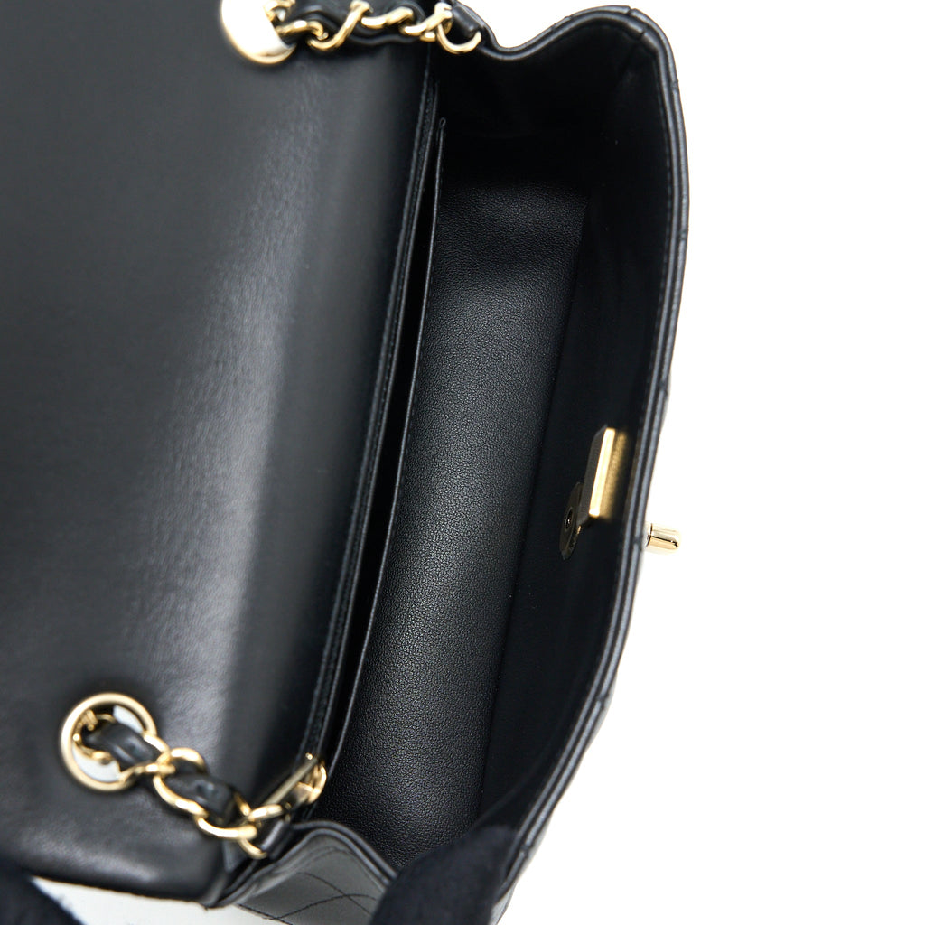 Chanel Mini Rectangular Flap Bag Lambskin Black L (Microchip)