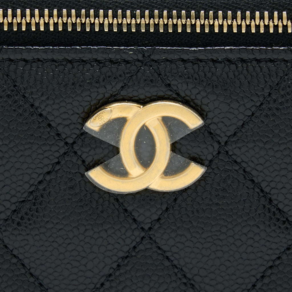 Chanel Letter Top Handle Long Vanity Caviar Black