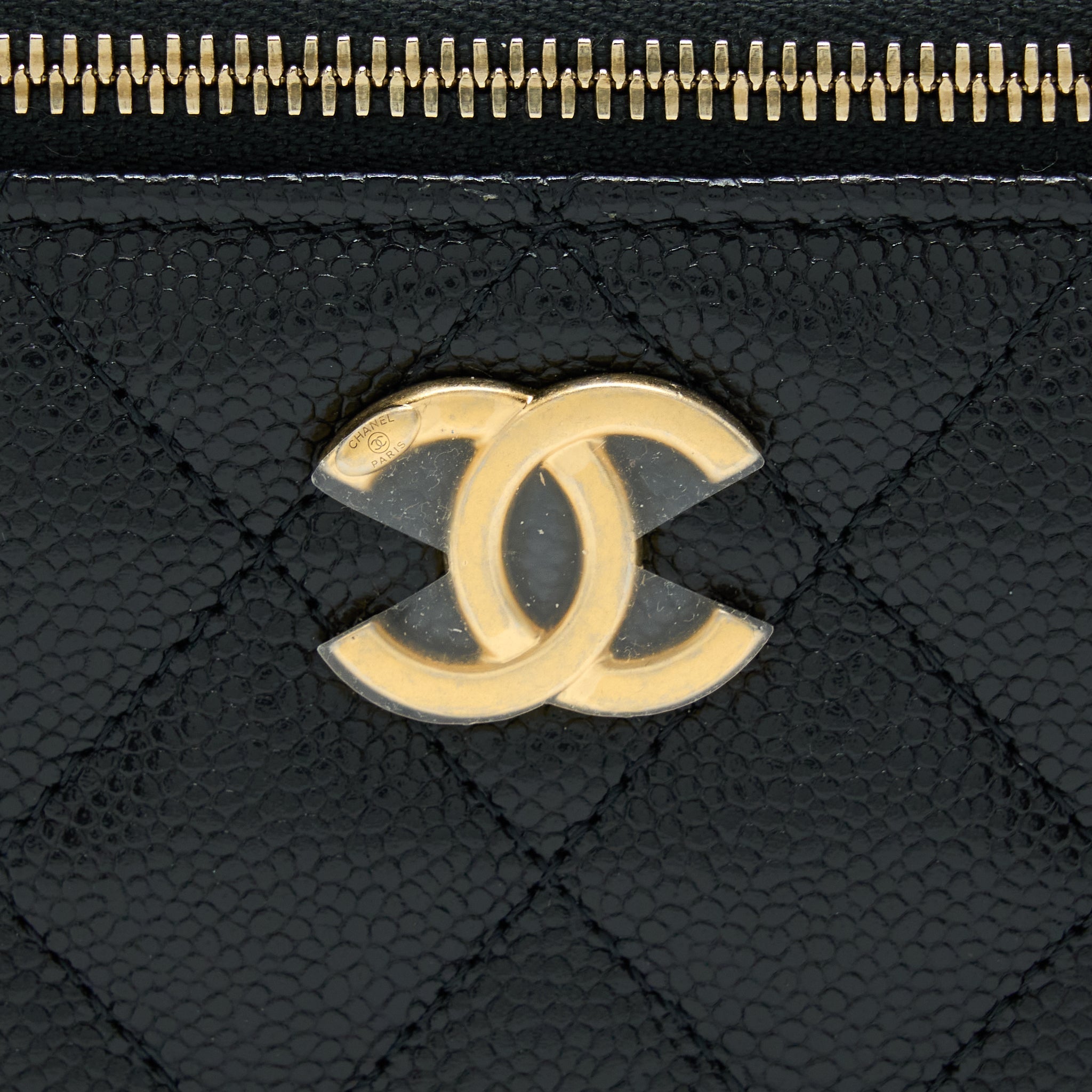 Chanel Letter Top Handle Long Vanity Caviar Black