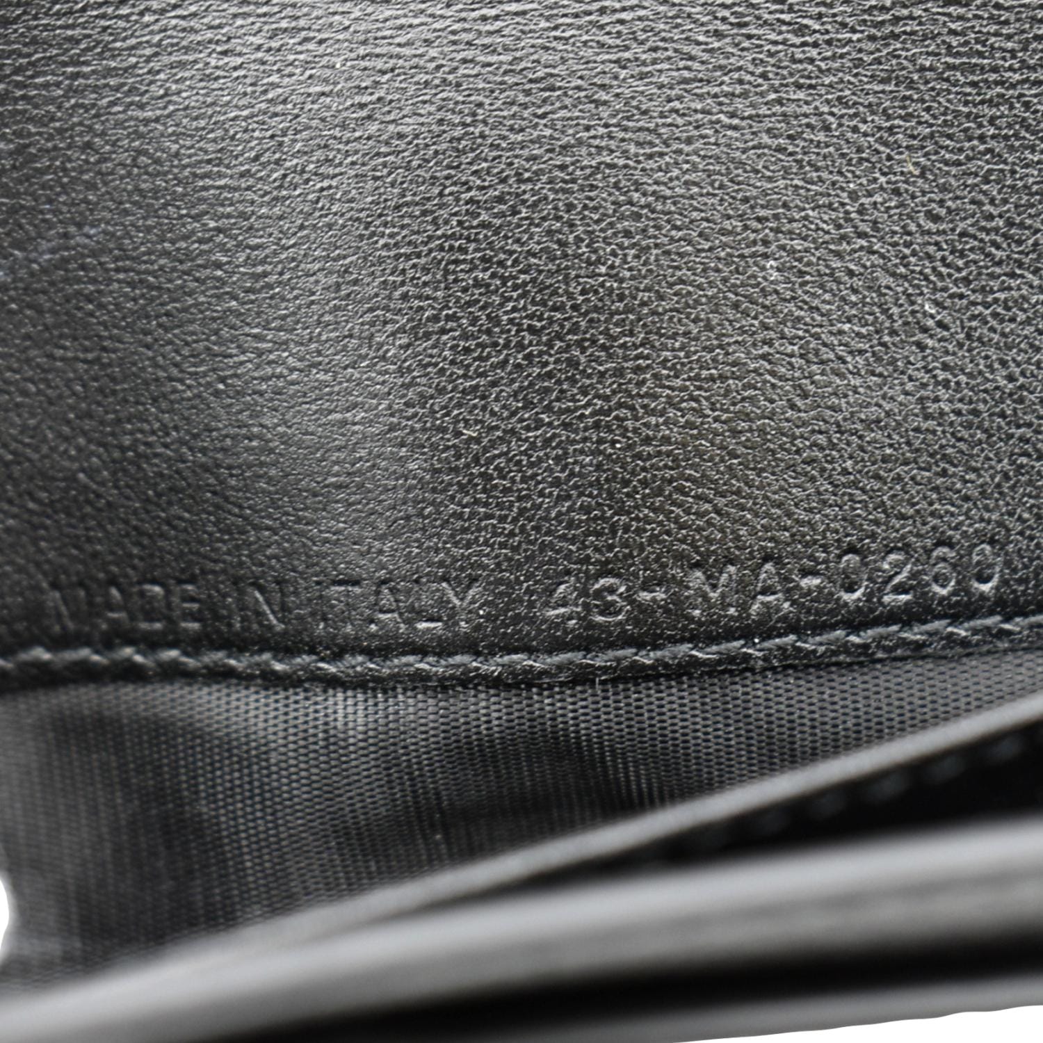 CHRISTIAN DIOR Long Saddle Leather Crossbody Chain Wallet Black