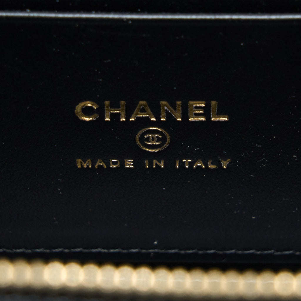 Chanel Letter Top Handle Long Vanity Caviar Black