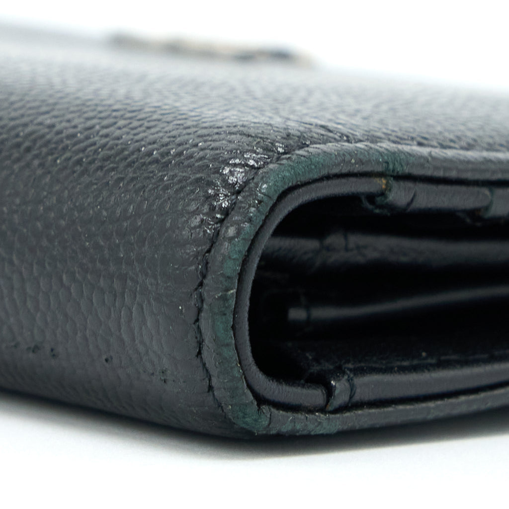 Chanel CC Logo Long Wallet Caviar Black