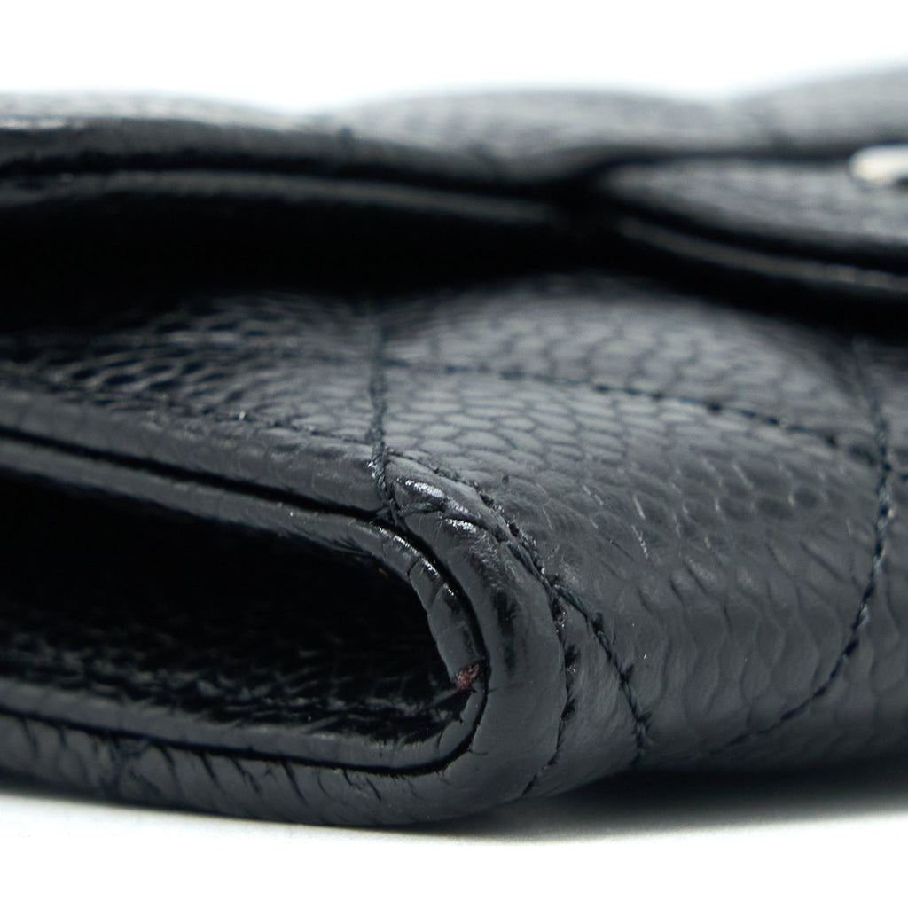 Chanel Classic Quilted Flap Card Holder Caviar Black  (Microchip)
