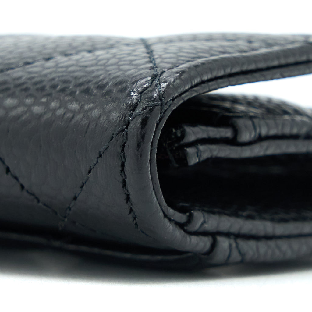 Chanel Classic Quilted Flap Card Holder Caviar Black  (Microchip)