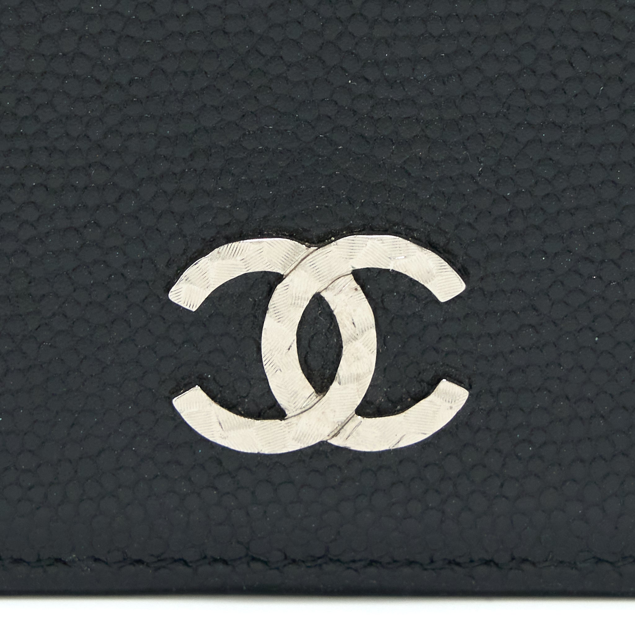 Chanel CC Logo Long Wallet Caviar Black