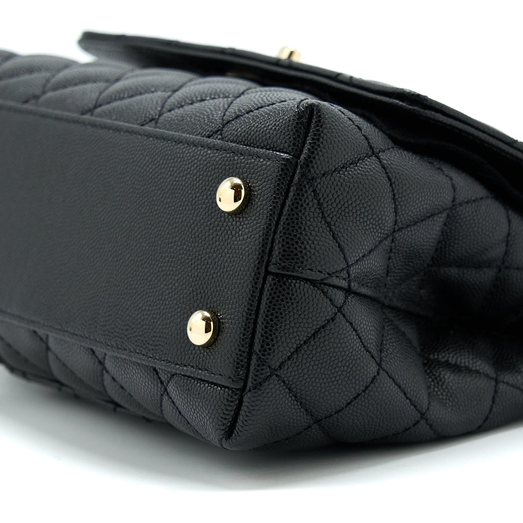 Chanel Small Coco Handle Caviar Black L