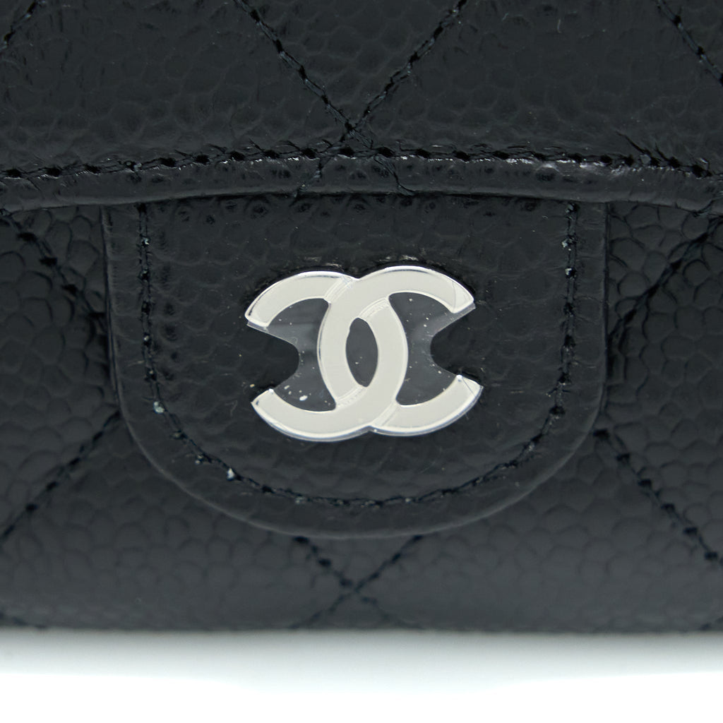 Chanel Classic Quilted Flap Card Holder Caviar Black  (Microchip)