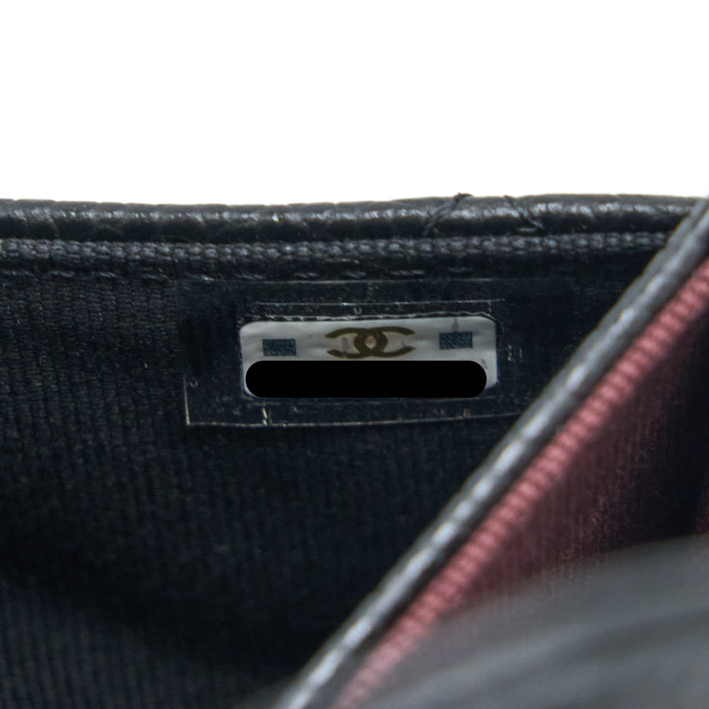 Chanel Classic Quilted Flap Card Holder Caviar Black  (Microchip)