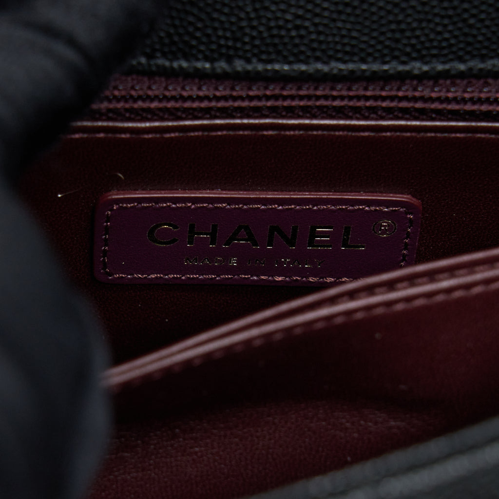 Chanel Small Coco Handle Caviar Black L
