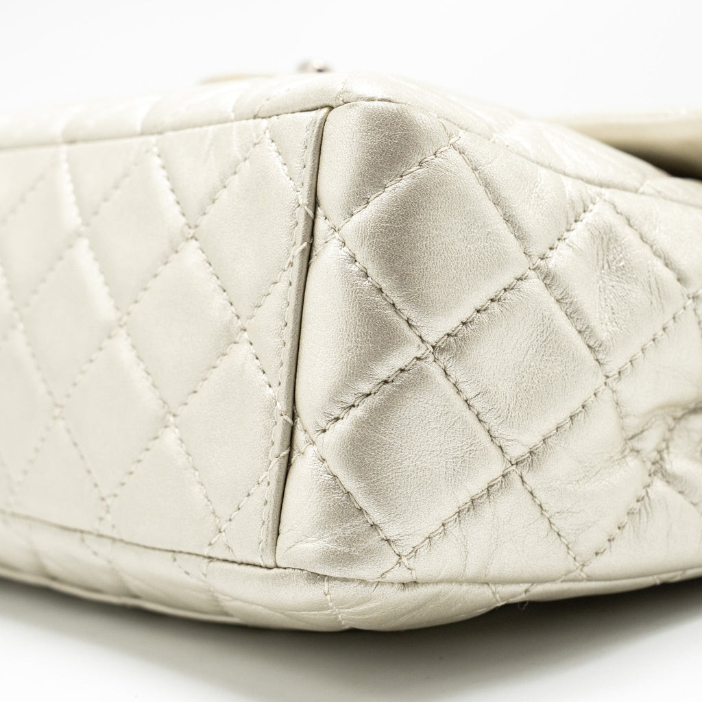 Chanel Classic Quilted Flap Bag Lambskin Metallic Pale Gold