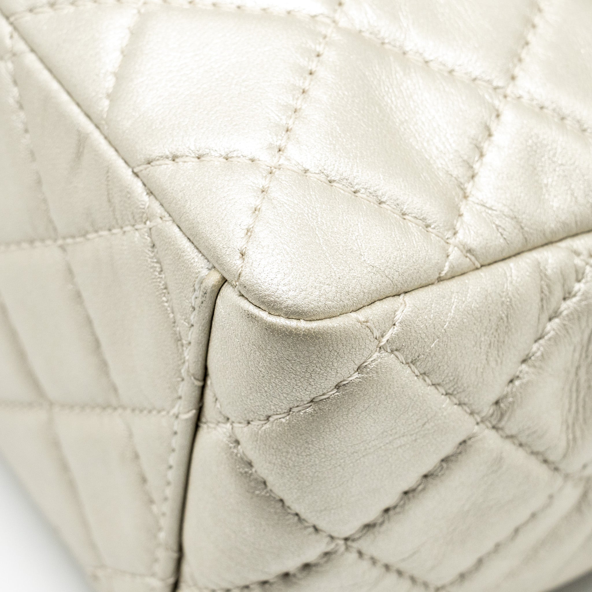 Chanel Classic Quilted Flap Bag Lambskin Metallic Pale Gold