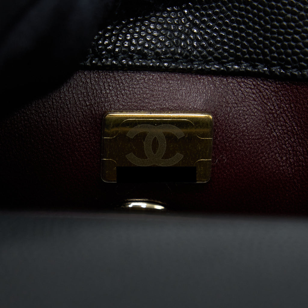 Chanel Small Coco Handle Caviar Black L