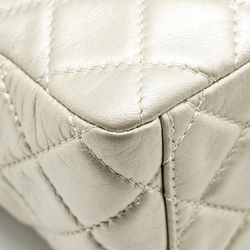 Chanel Classic Quilted Flap Bag Lambskin Metallic Pale Gold