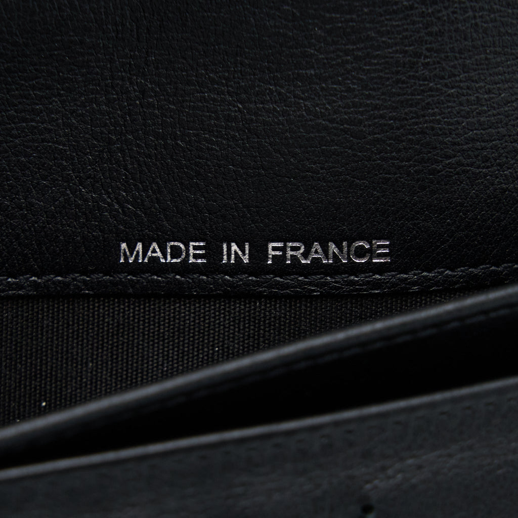 Chanel CC Logo Long Wallet Caviar Black