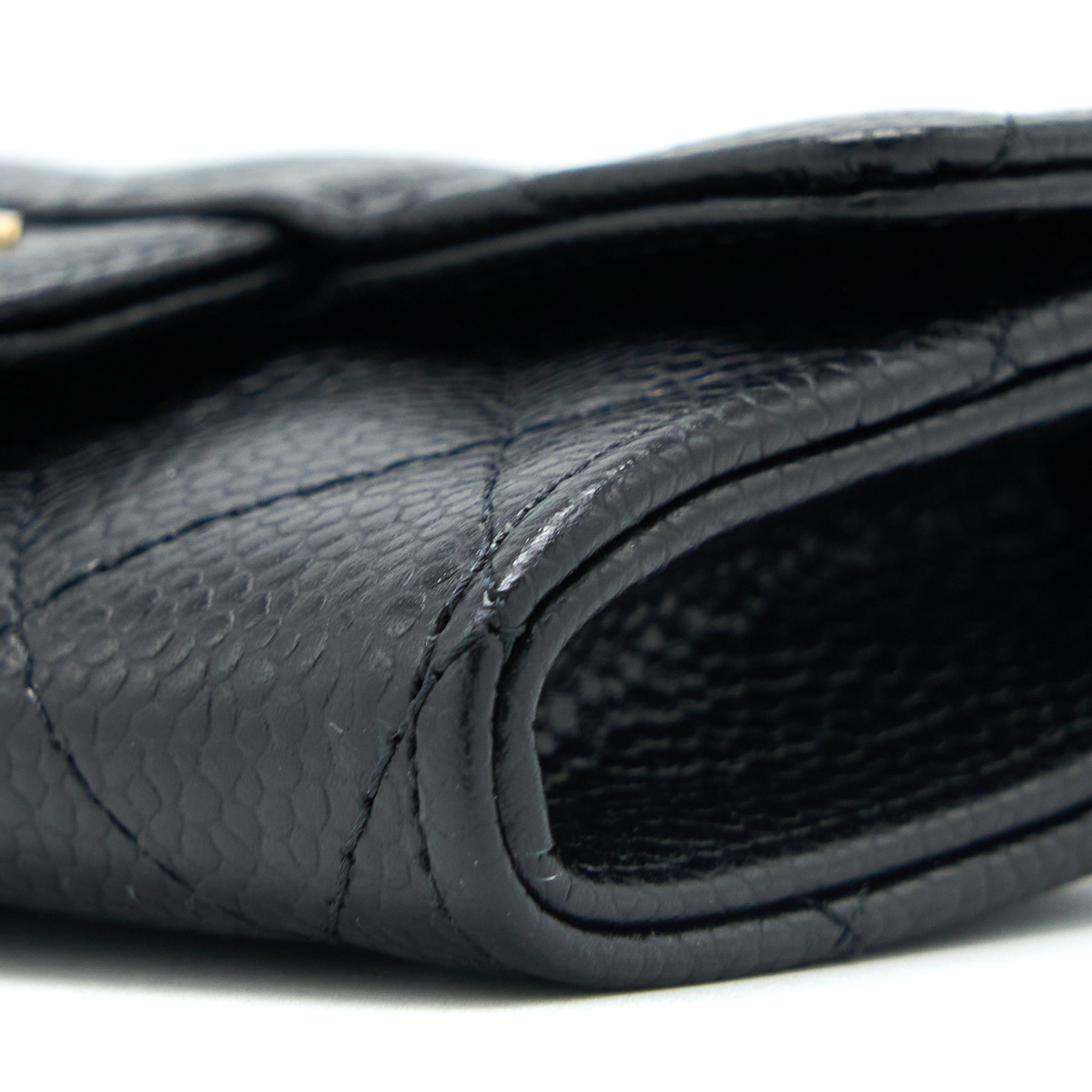 Chanel Classic Quilted Flap Card Holder Caviar Black  (Microchip)