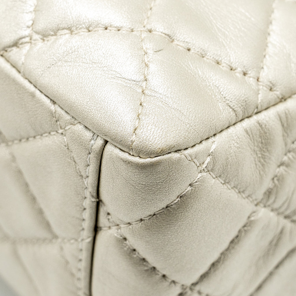Chanel Classic Quilted Flap Bag Lambskin Metallic Pale Gold
