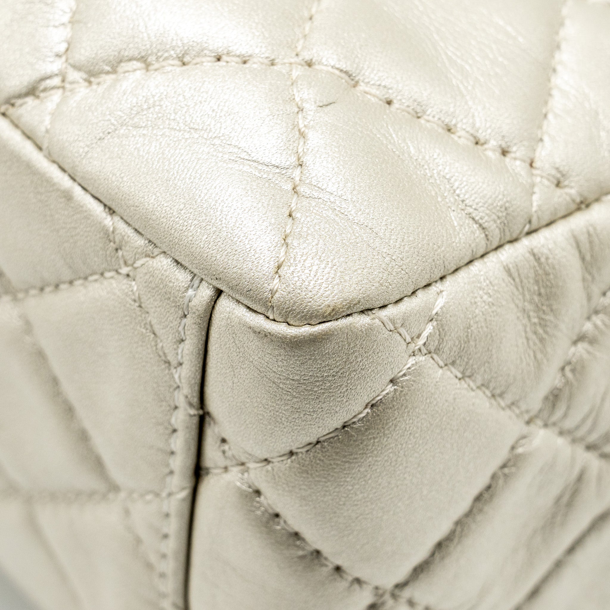 Chanel Classic Quilted Flap Bag Lambskin Metallic Pale Gold