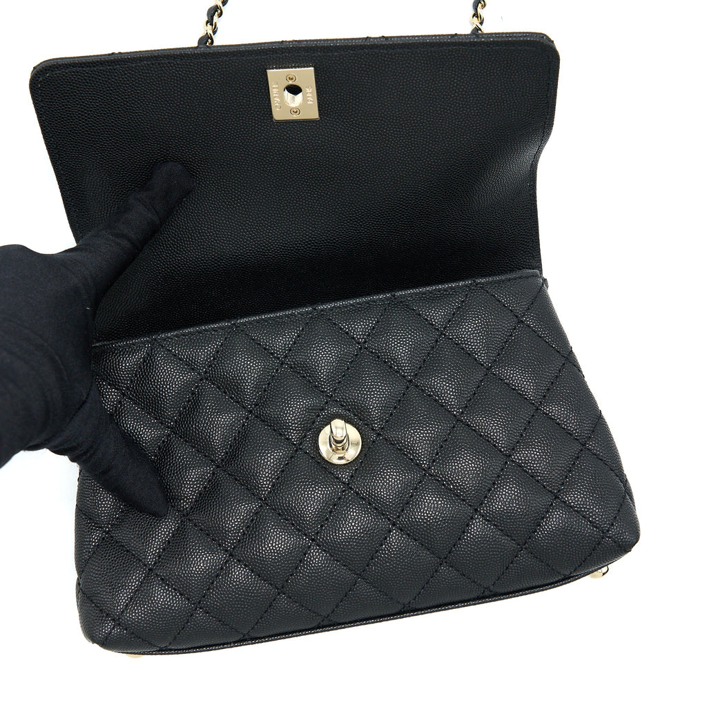 Chanel Small Coco Handle Caviar Black L