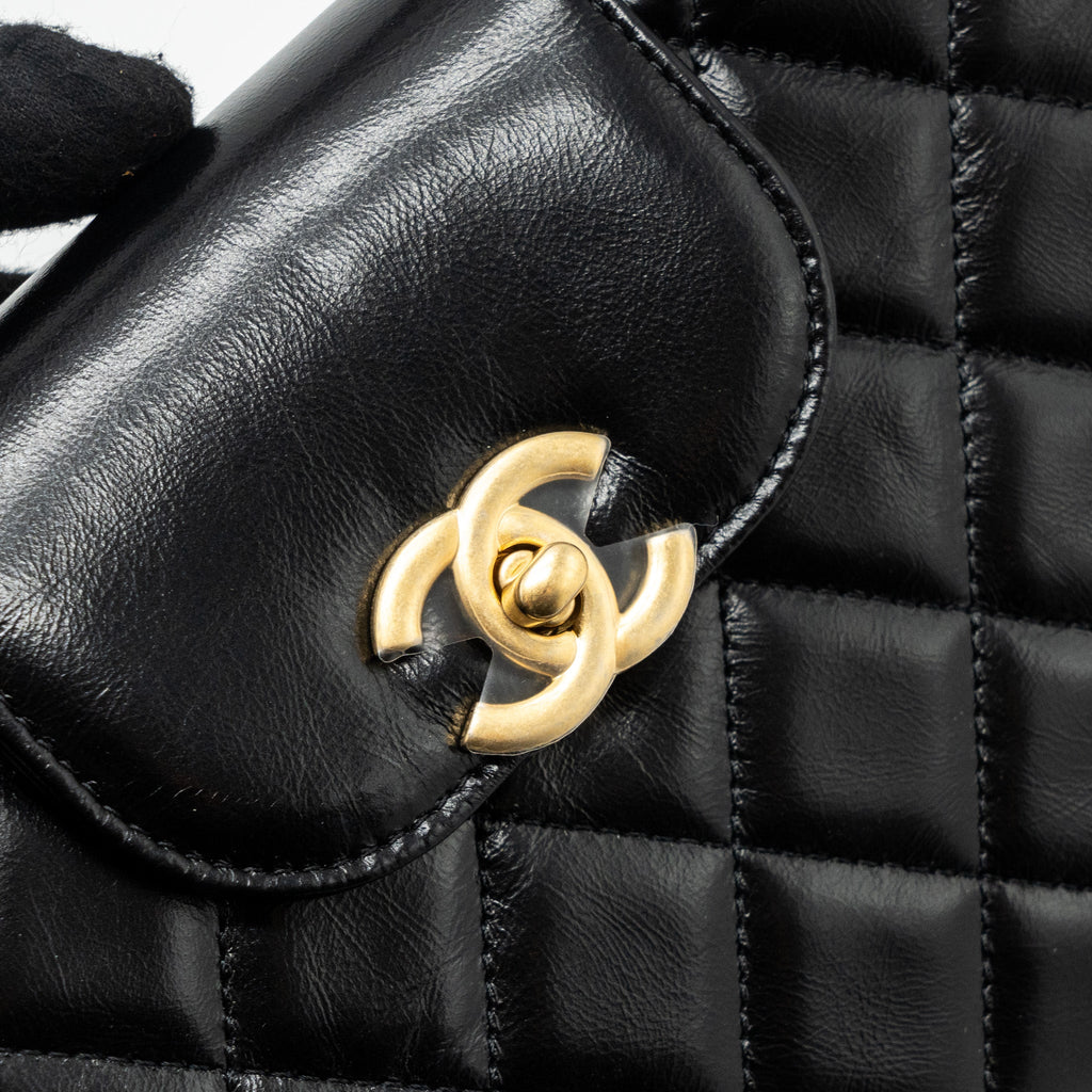 Chanel 23k Mini Shopping Bag Calfskin Black  (microchip)
