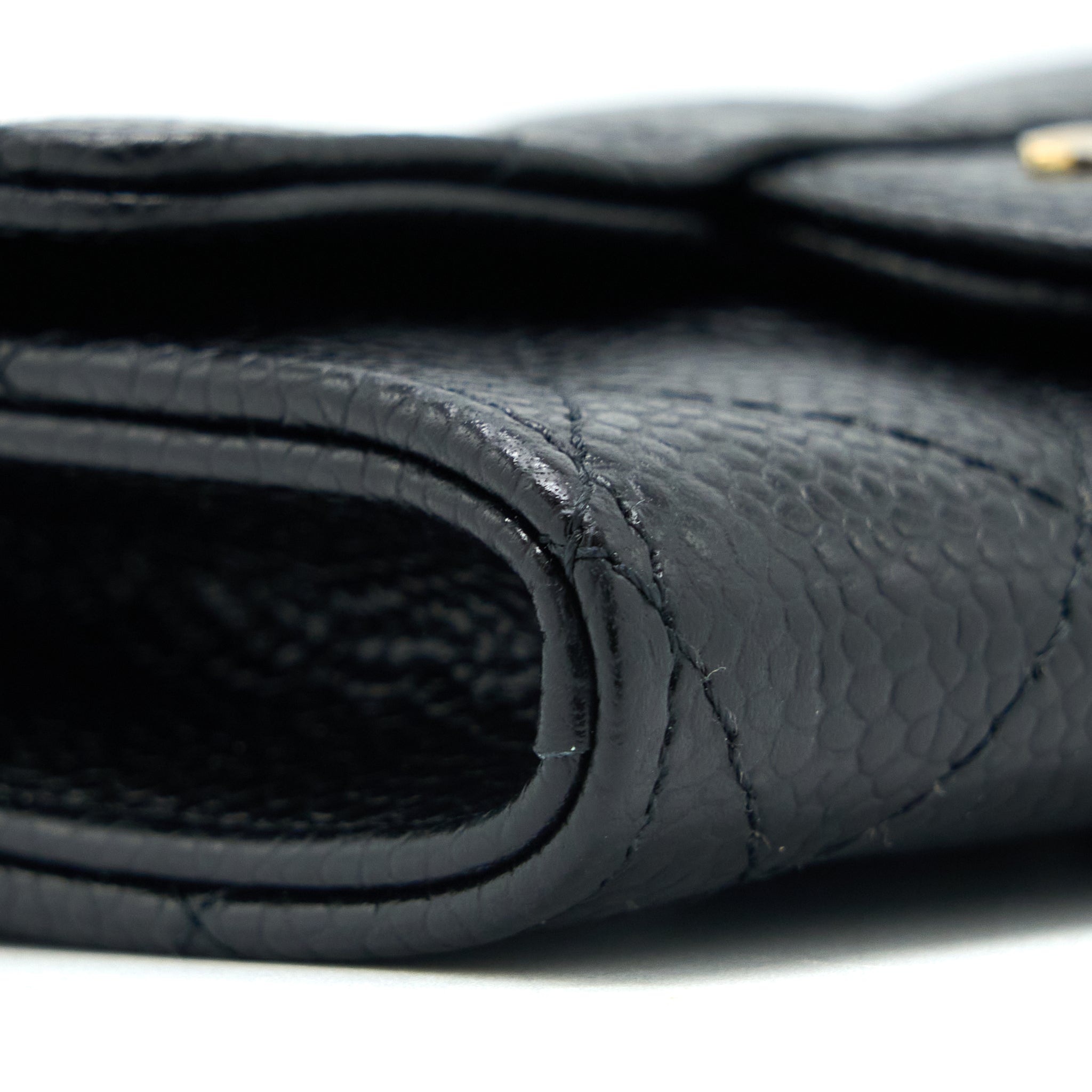 Chanel Classic Quilted Flap Card Holder Caviar Black  (Microchip)