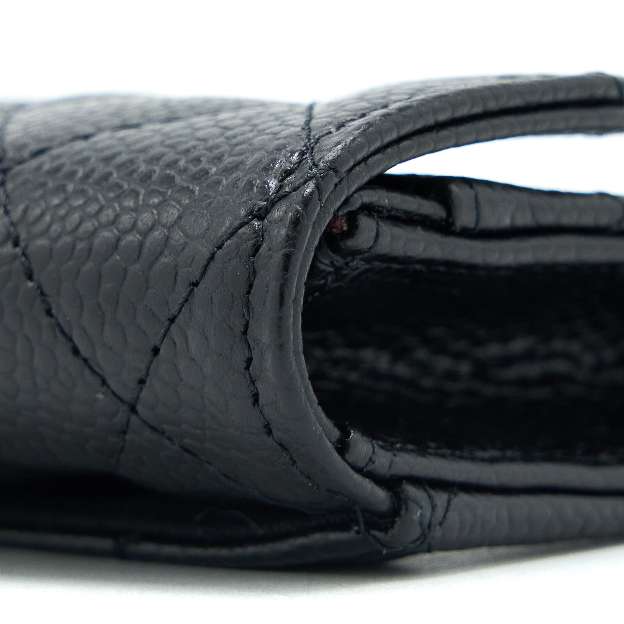 Chanel Classic Quilted Flap Card Holder Caviar Black  (Microchip)