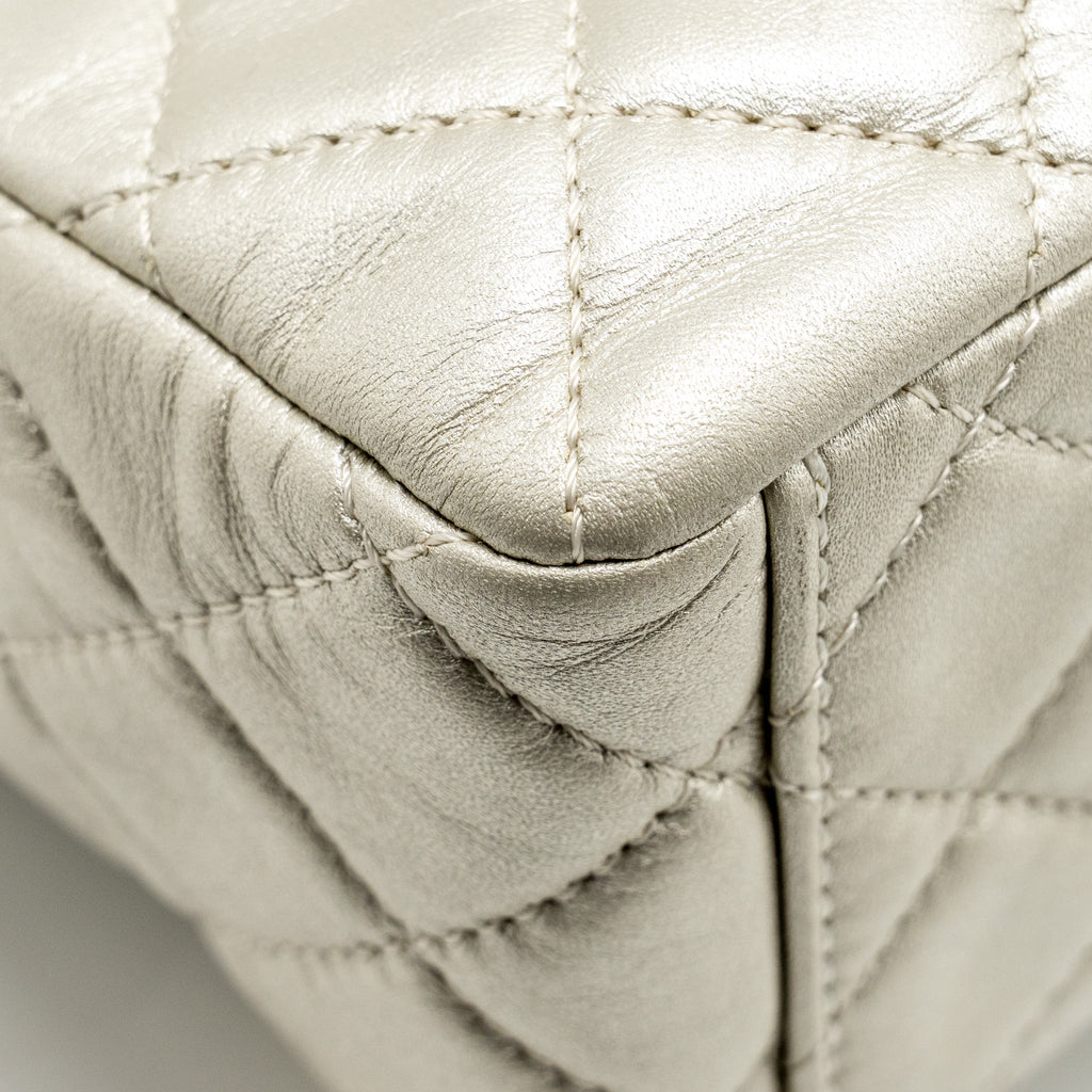 Chanel Classic Quilted Flap Bag Lambskin Metallic Pale Gold