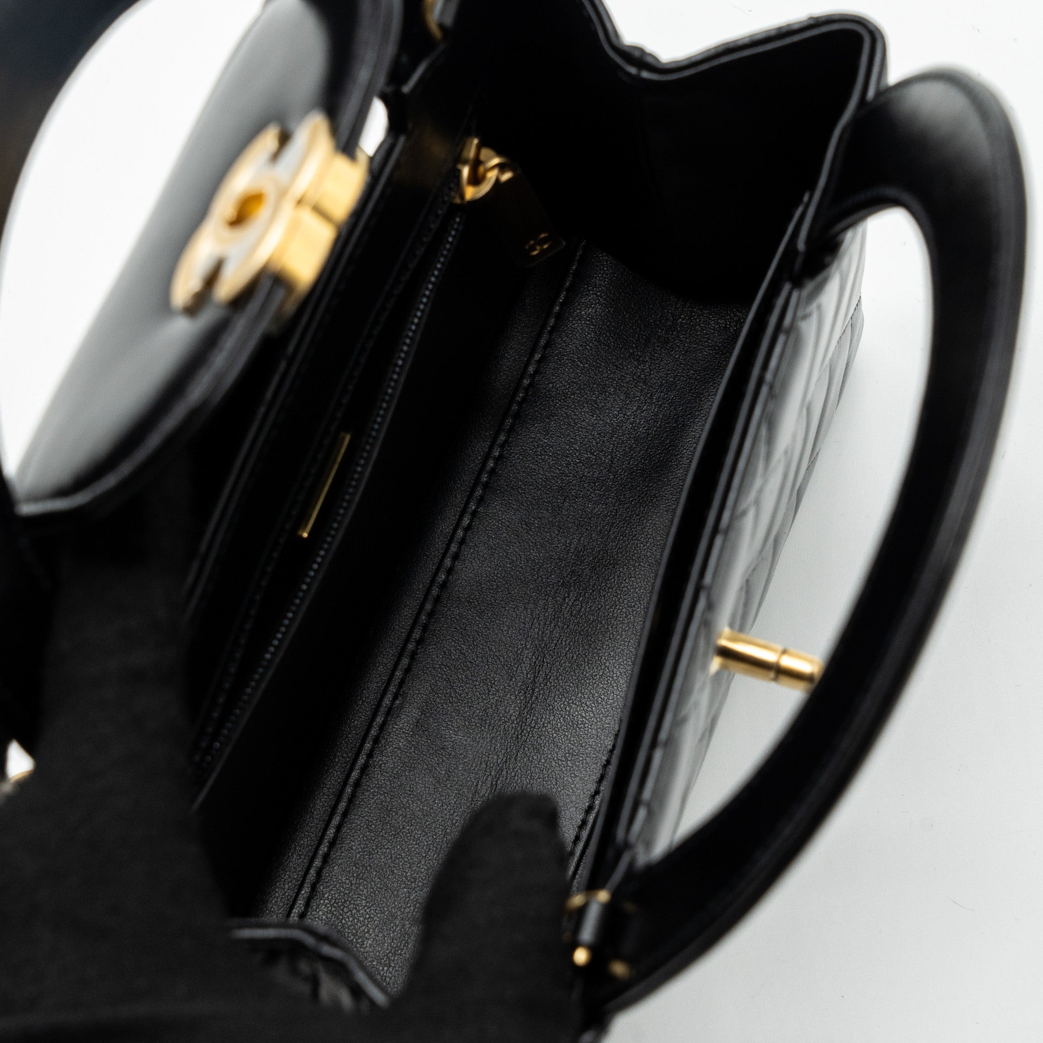 Chanel 23k Mini Shopping Bag Calfskin Black  (microchip)