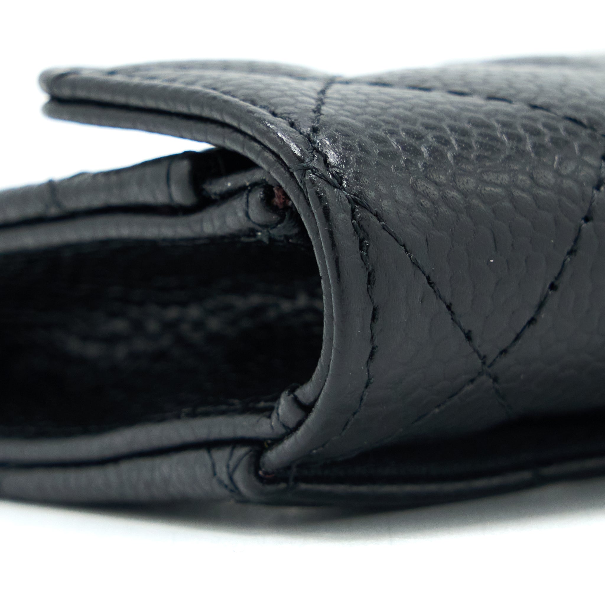 Chanel Classic Quilted Flap Card Holder Caviar Black  (Microchip)