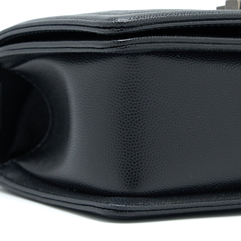 Chanel Small Boy Bag Caviar Black Ruthenium  (Microchip)