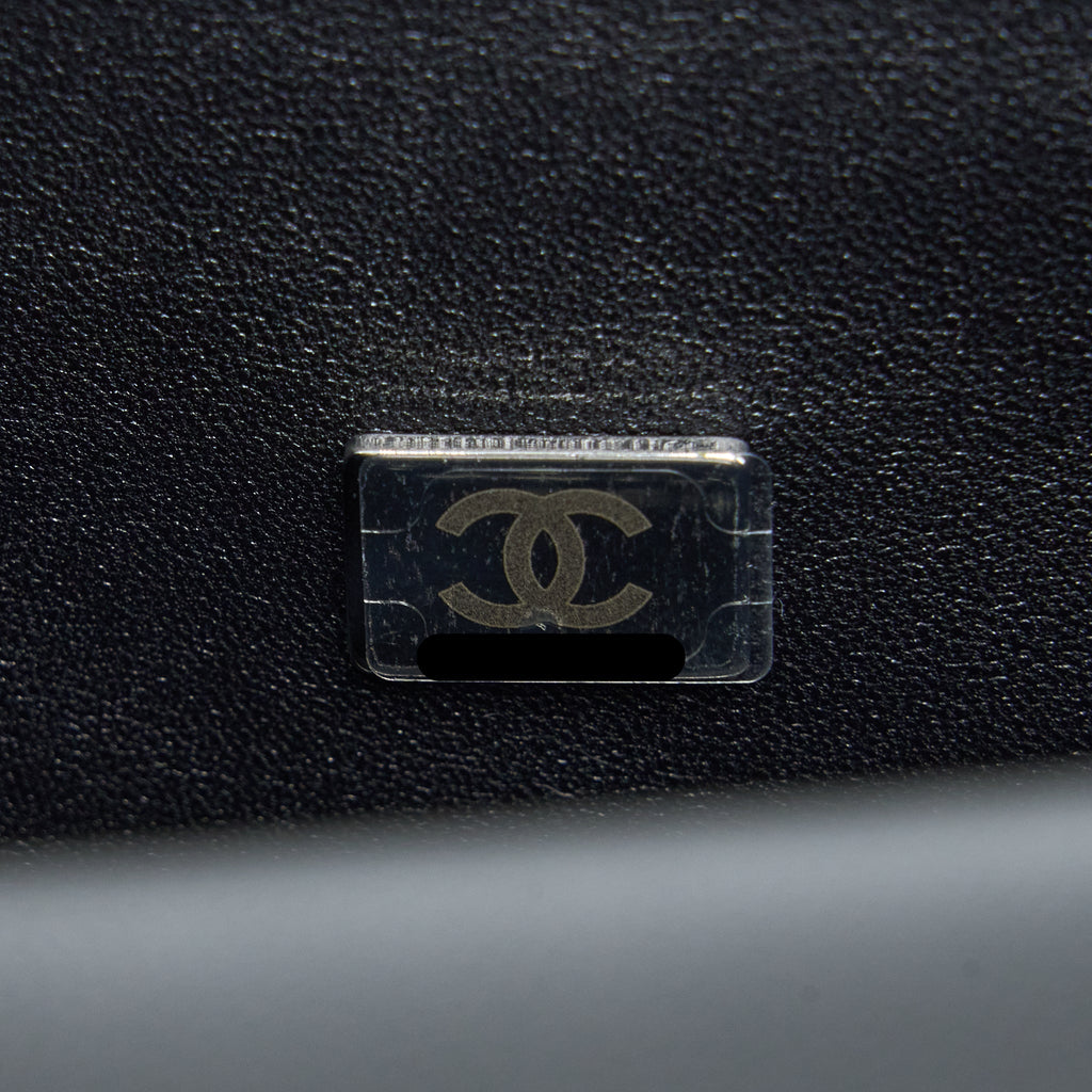 Chanel Small Boy Bag Caviar Black Ruthenium  (Microchip)