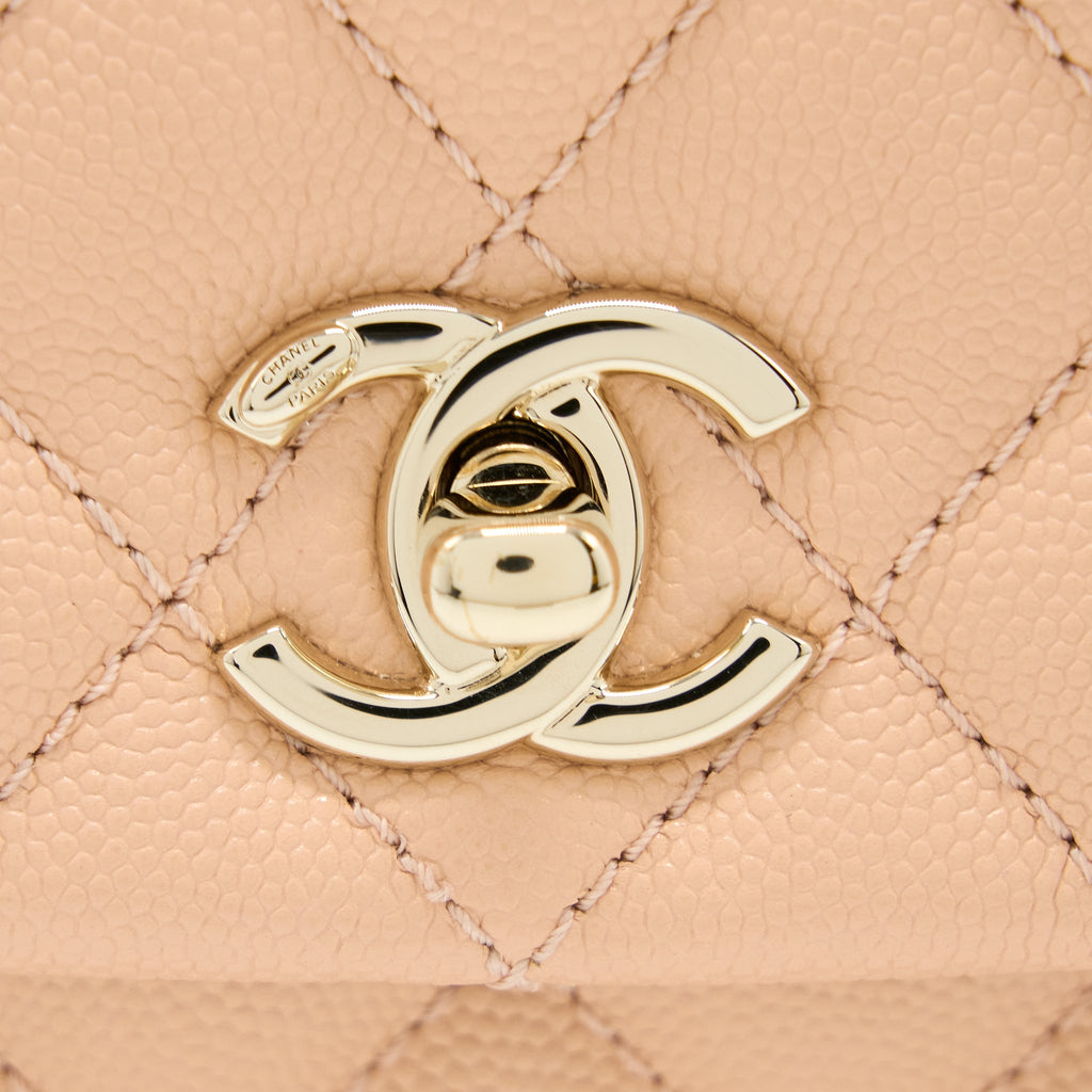 Chanel Small Coco Handle Caviar Light Pink L