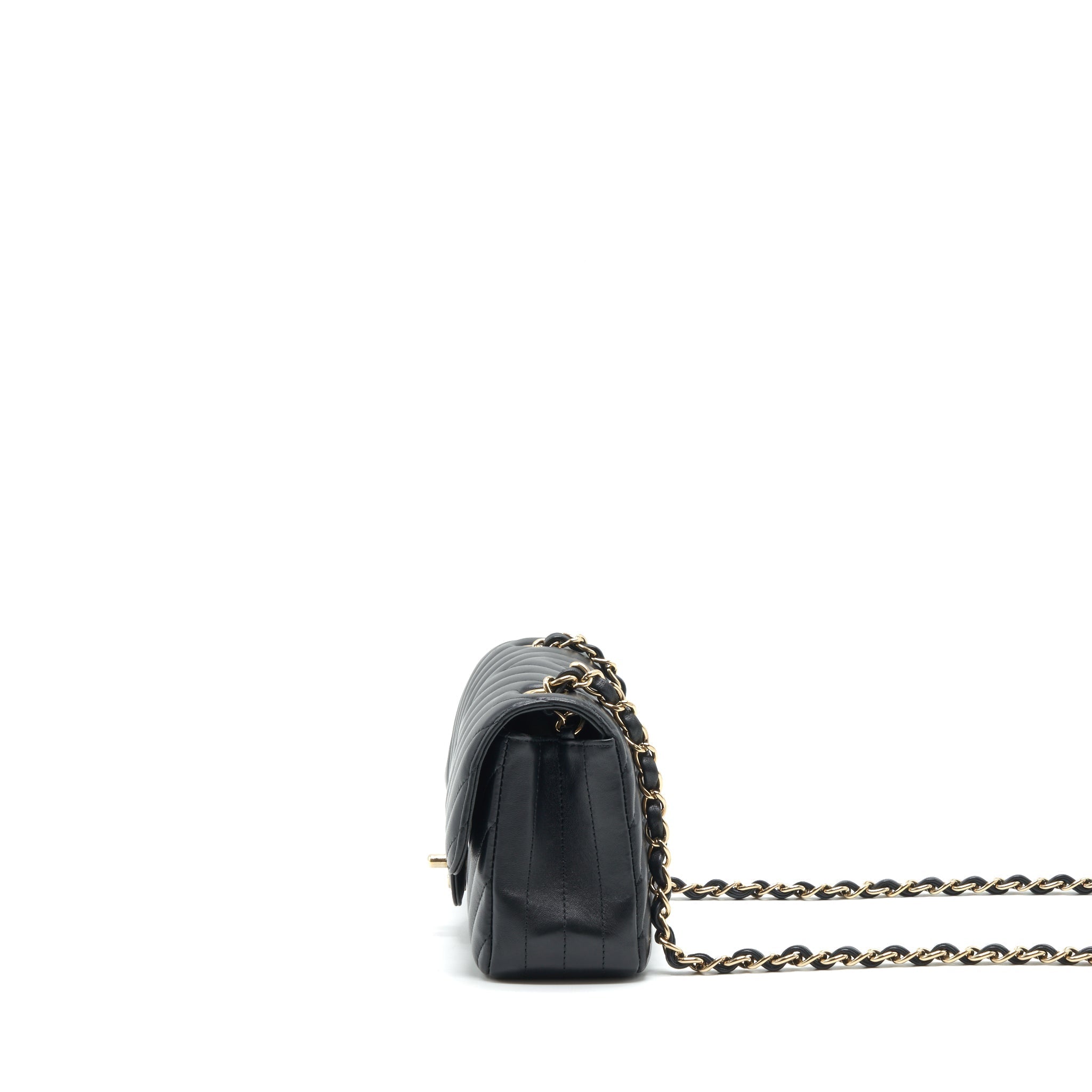 Chanel Chevron Mini Rectangular Flap Bag Black L