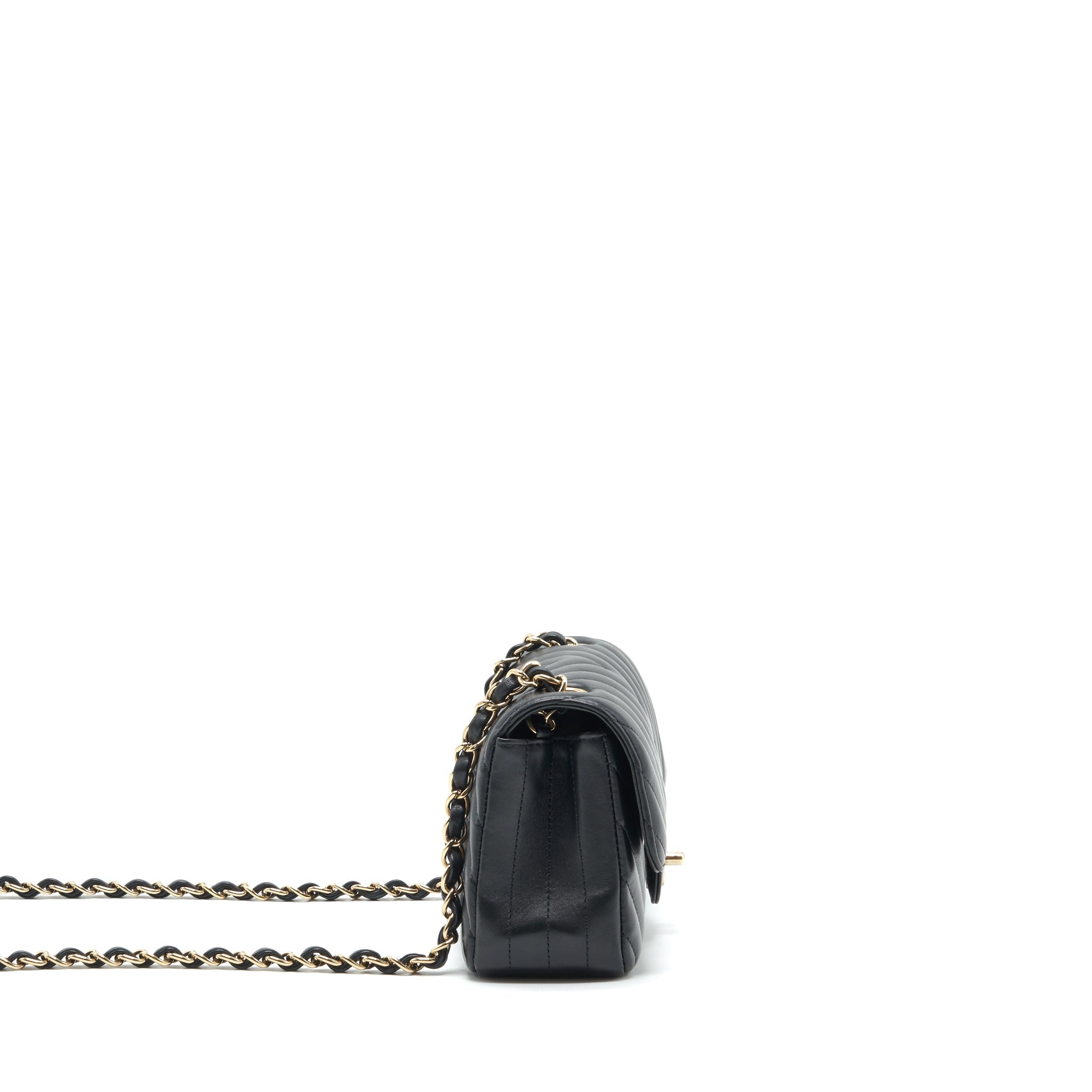 Chanel Chevron Mini Rectangular Flap Bag Black L