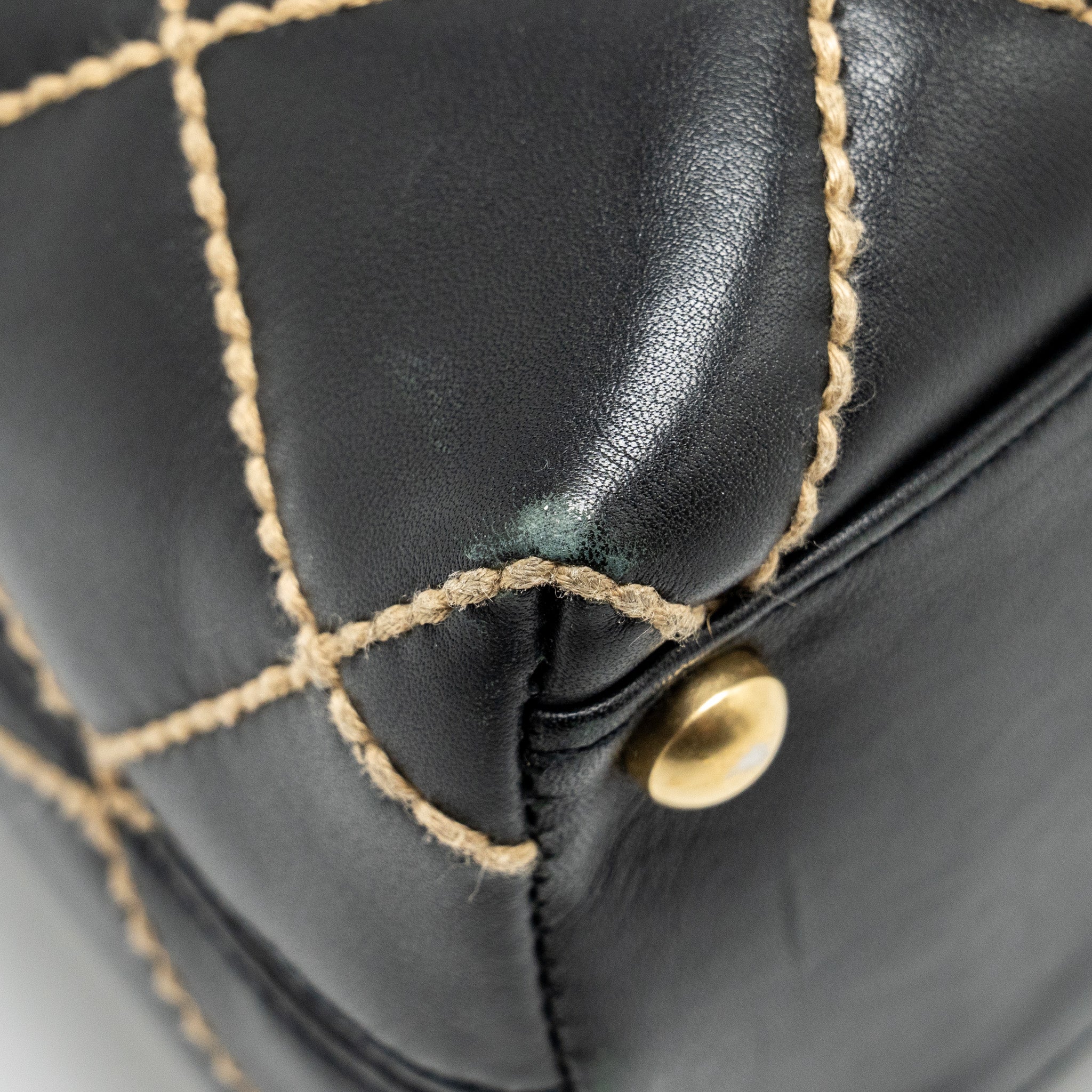 CHANEL Vintage Wild Stitch Shoulder Bag Calfskin Black
