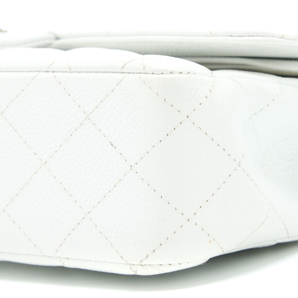 Chanel Medium Classic Flap Caviar White
