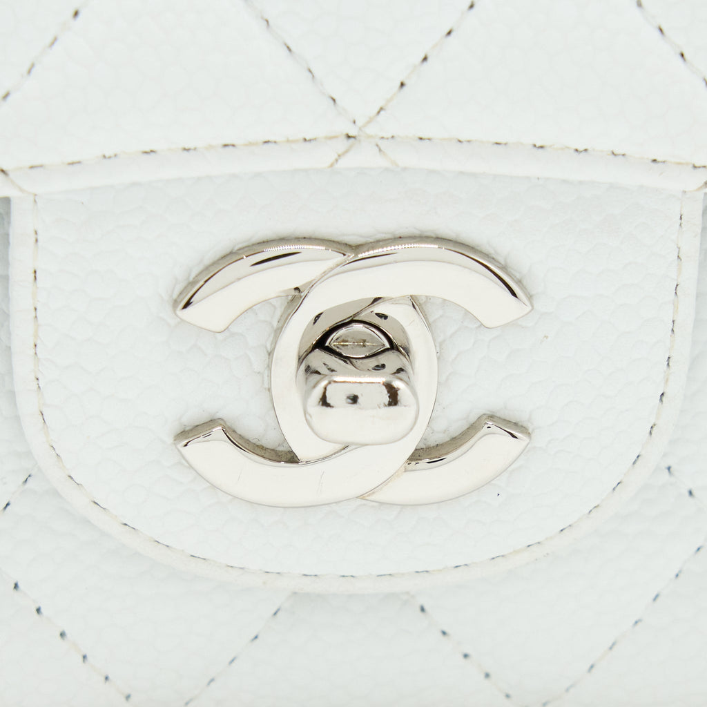 Chanel Medium Classic Flap Caviar White