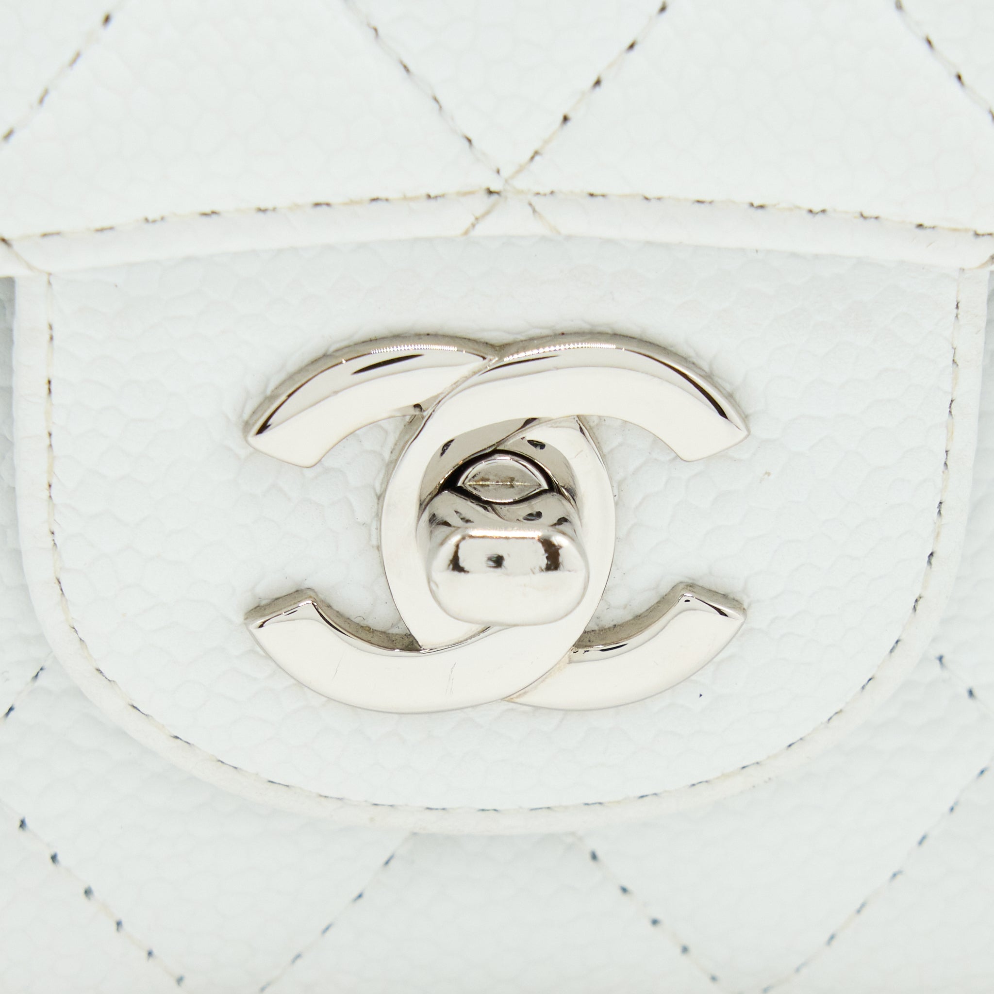 Chanel Medium Classic Flap Caviar White