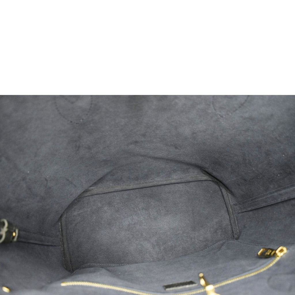 LOUIS VUITTON Neverfull MM Empreinte Leather Tote Shoulder Bag Black